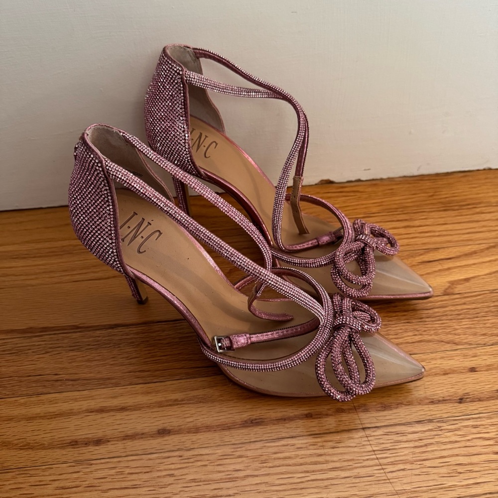 INC International Concepts Women's Glittering Pink and Beige Heels